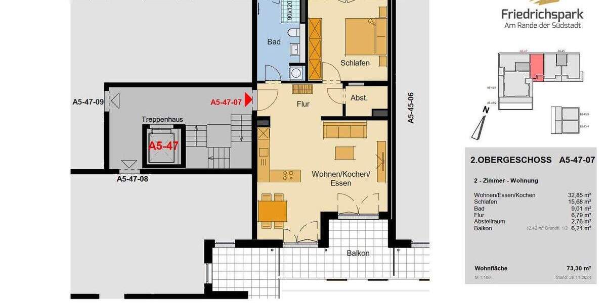 Etagenwohnung Villingen-Schwenningen Villingen - 2 Zimmer, 73 m&sup2;, 388.750&euro; | Angebot:25701434