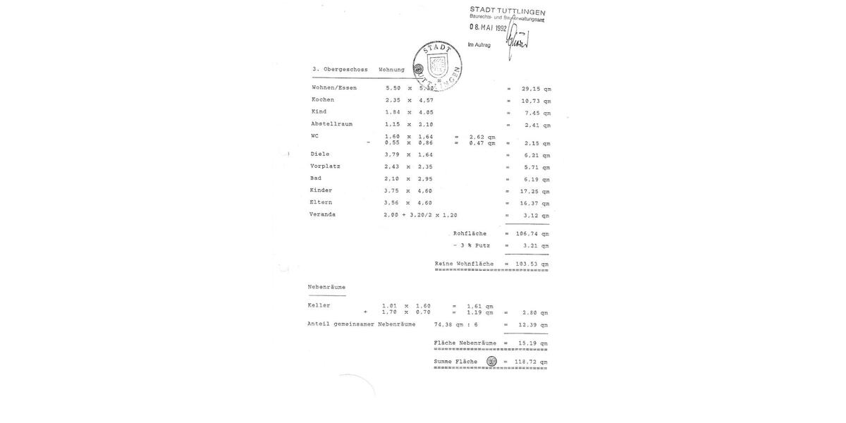 Etagenwohnung Tuttlingen - 4.5 Zimmer, 100 m&sup2;, 269.000&euro; | Angebot:23633622