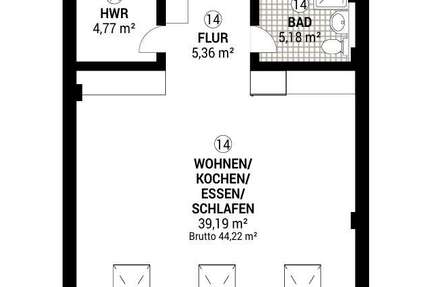 Wohnung Tuttlingen - 1 Zimmer, 55 m&sup2;, 740&euro; | Angebot:27271503