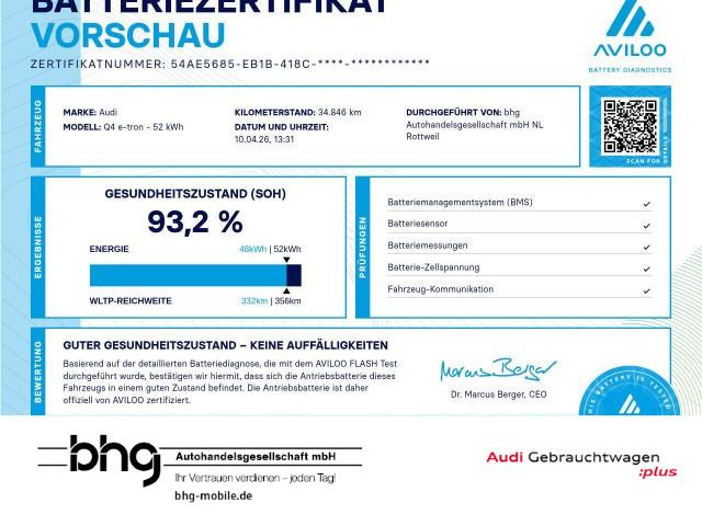 Audi Q4 e-tron 34.846 km 29.660 &euro; Rottweil 78628