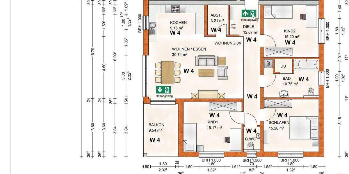 Etagenwohnung Oberndorf am Neckar Oberndorf - 4 Zimmer, 117 m&sup2;, 1.270&euro; | Angebot:25777544