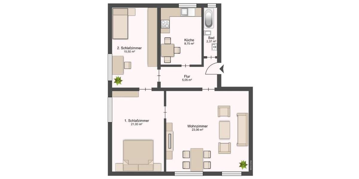 Etagenwohnung Villingen-Schwenningen Schwenningen - 3 Zimmer, 76 m&sup2;, 210.000&euro; | Angebot:26786446