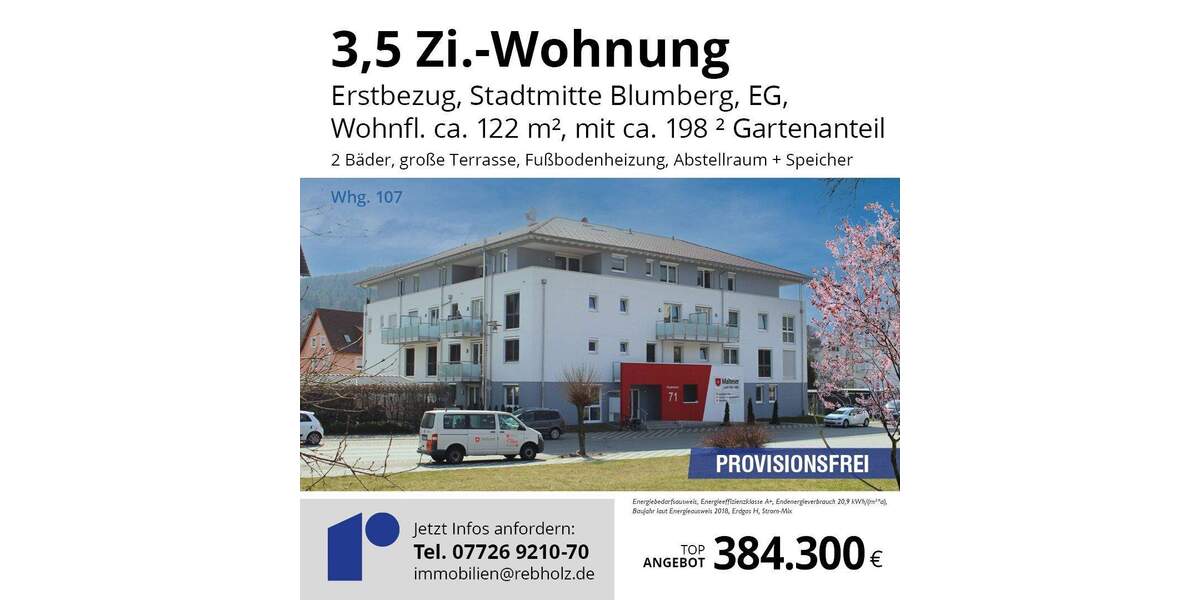 Etagenwohnung Blumberg - 3 Zimmer, 122 m&sup2;, 384.300&euro; | Angebot:25797396