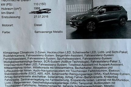 Seat Ateca 90.000 km 18.200 &euro; Bad Dürrheim 78073