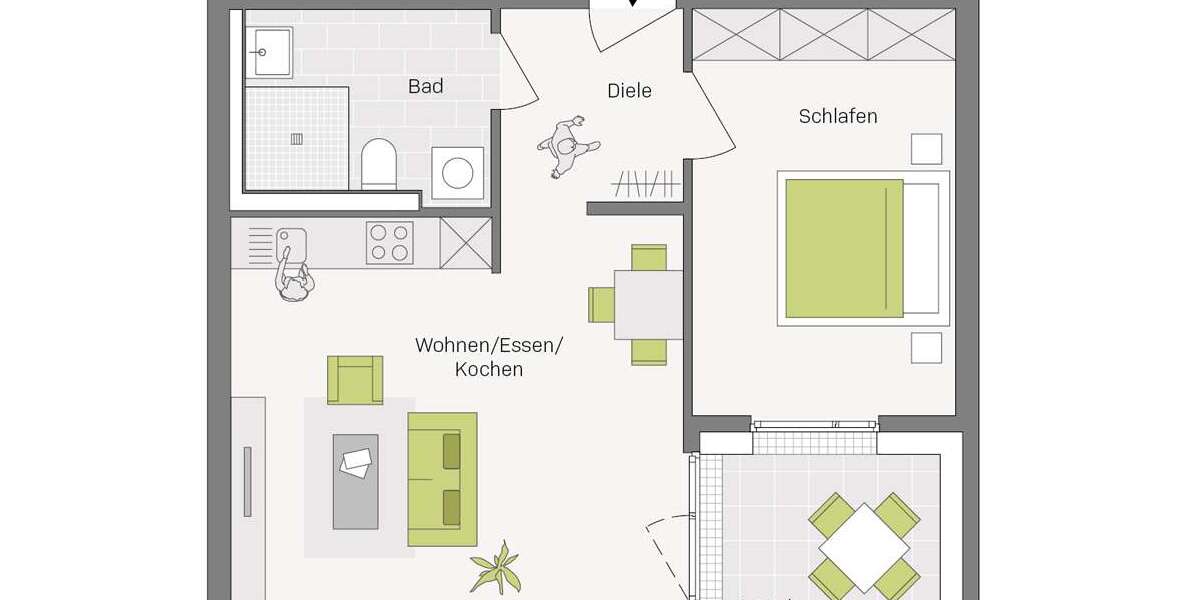 Etagenwohnung Aldingen - 2 Zimmer, 52 m&sup2;, 263.700&euro; | Angebot:22728998