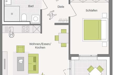 Wohnung Aldingen - 2 Zimmer, 52 m&sup2;, 263.700&euro; | Angebot:22728998
