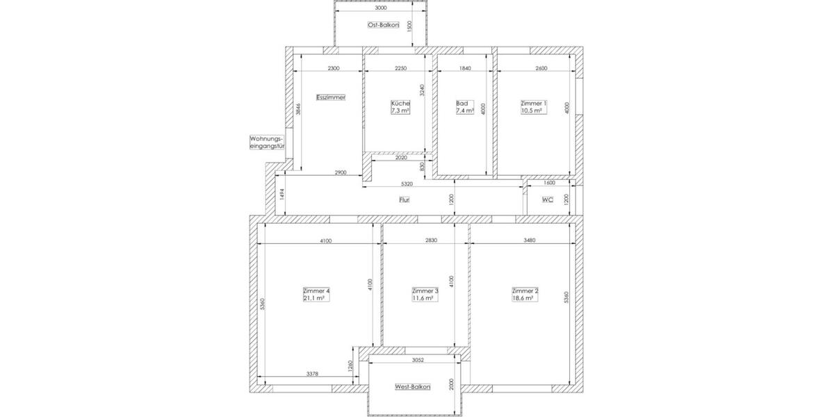 Etagenwohnung Oberndorf am Neckar - 4.5 Zimmer, 102 m&sup2;, 249.000&euro; | Angebot:25925437