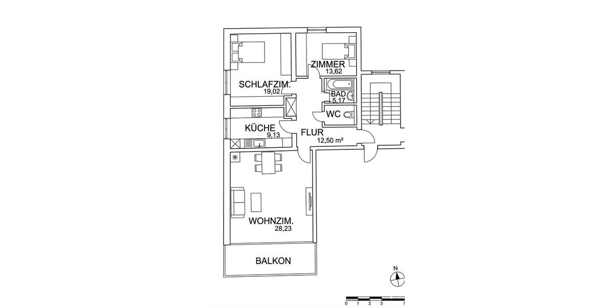 Hochparterre Villingen-Schwenningen Schwenningen - 3 Zimmer, 88 m&sup2;, 1.135&euro; | Angebot:26615335