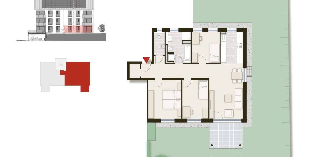 Etagenwohnung Rottweil - 4 Zimmer, 94 m&sup2;, 487.500&euro; | Angebot:26161826