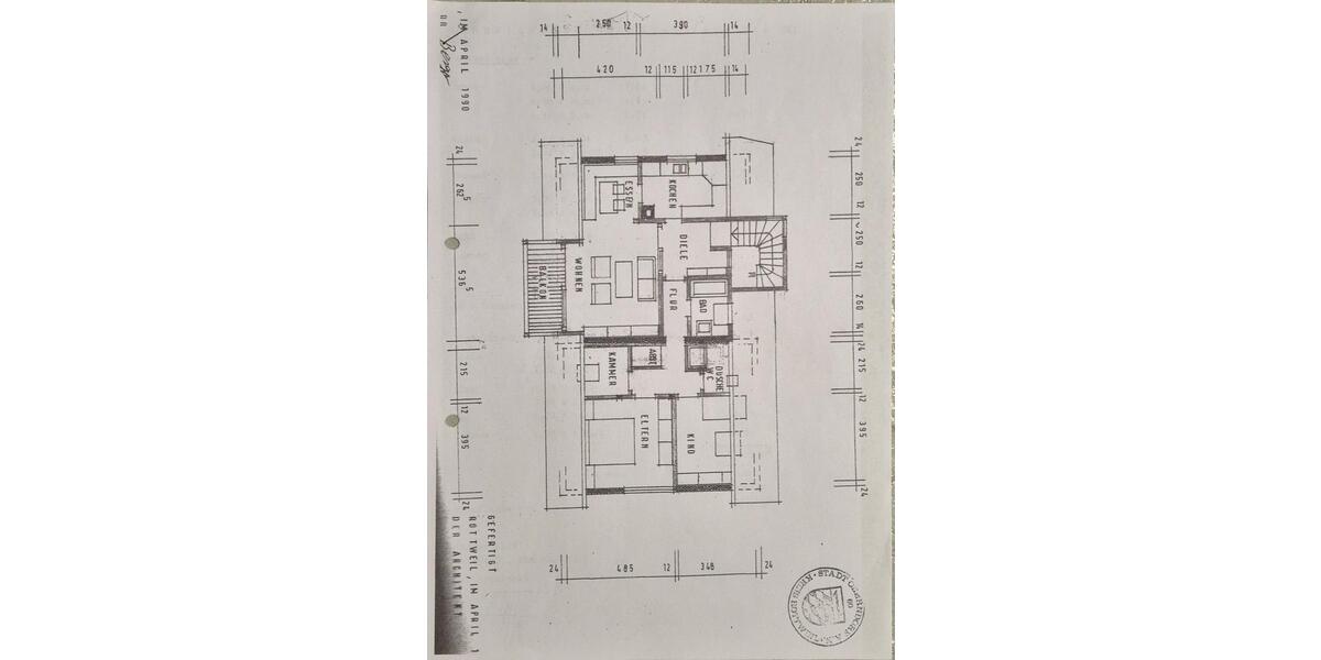 Dachgeschoßwohnung Oberndorf am Neckar - 3.5 Zimmer, 93 m&sup2;, 800&euro; | Angebot:25170911