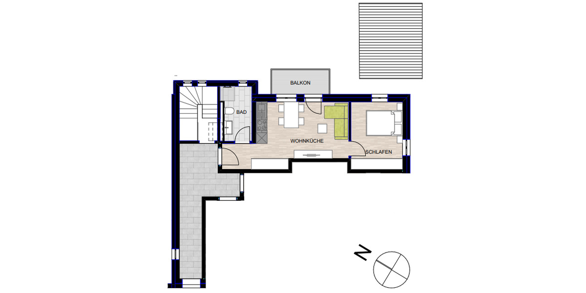 Etagenwohnung Tuttlingen - 2 Zimmer, 38 m&sup2;, 500&euro; | Angebot:25669489