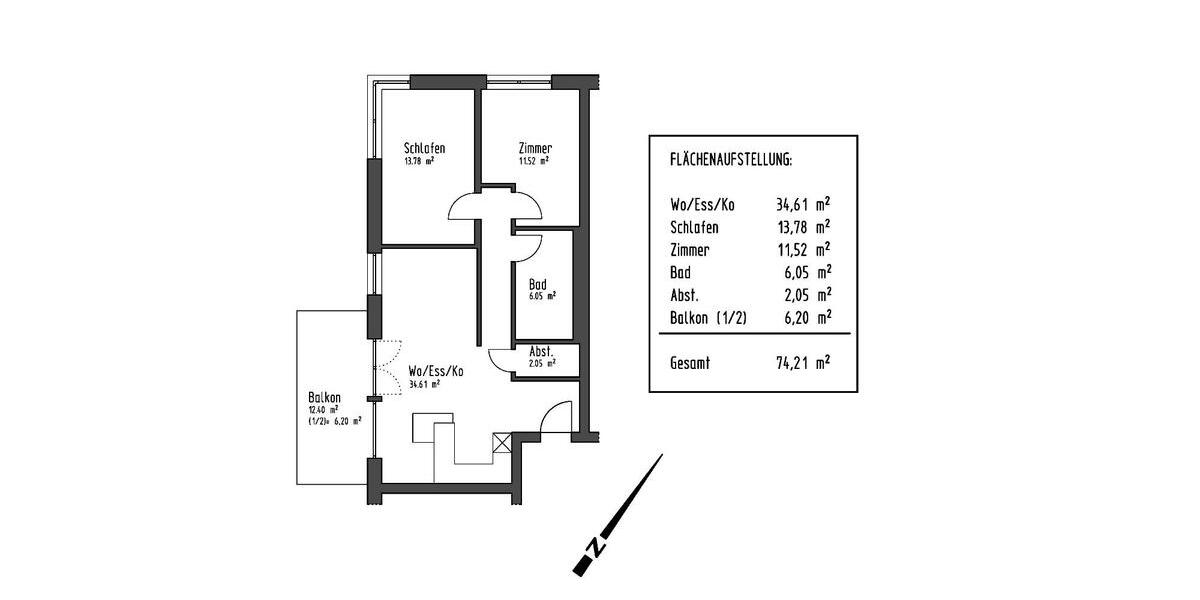 Etagenwohnung Epfendorf - 3 Zimmer, 73 m&sup2;, 890&euro; | Angebot:25174508
