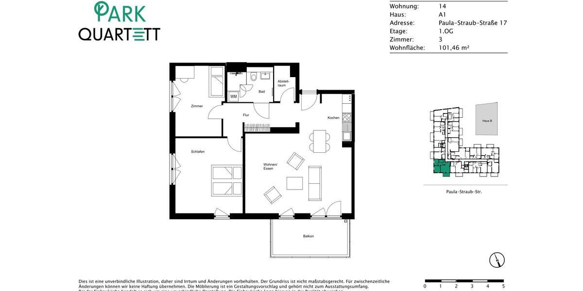 Etagenwohnung Villingen-Schwenningen Kopsbühl - 3 Zimmer, 102 m&sup2;, 1.195&euro; | Angebot:23526433