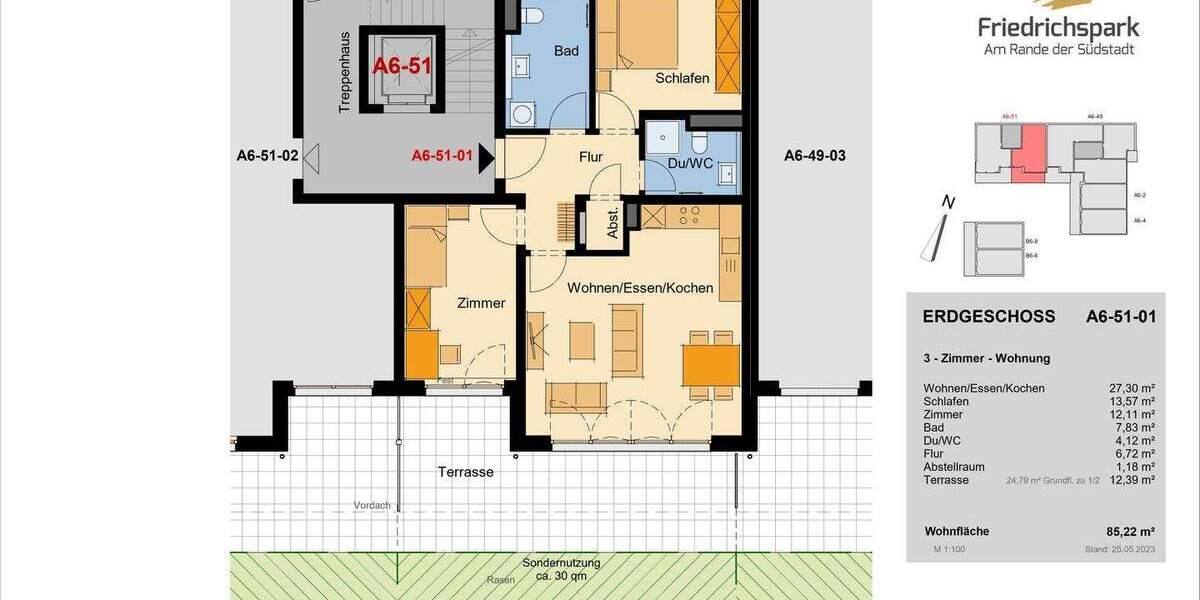 Etagenwohnung Villingen-Schwenningen Villingen - 3 Zimmer, 85 m&sup2;, 431.050&euro; | Angebot:25746134