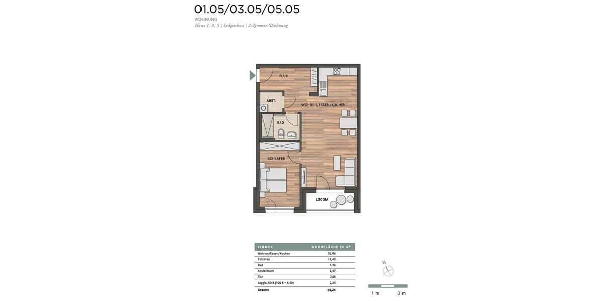 Erdgeschoßwohnung Villingen-Schwenningen Kopsbühl - 2 Zimmer, 68 m&sup2;, 820&euro; | Angebot:26635628