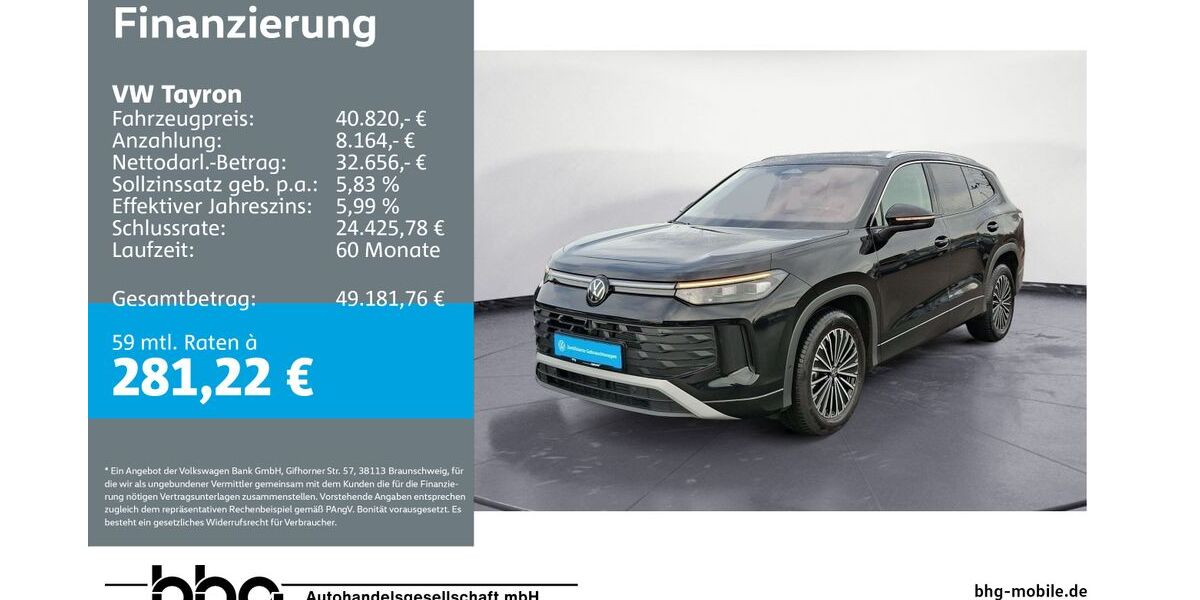 VW Tayron 8.954 km 40.820 &euro; Rottweil 78628