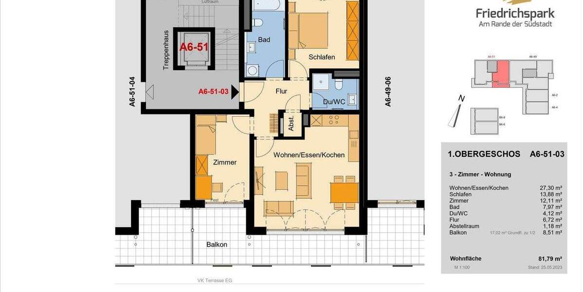 Etagenwohnung Villingen-Schwenningen Villingen - 3 Zimmer, 81 m&sup2;, 422.300&euro; | Angebot:25821566