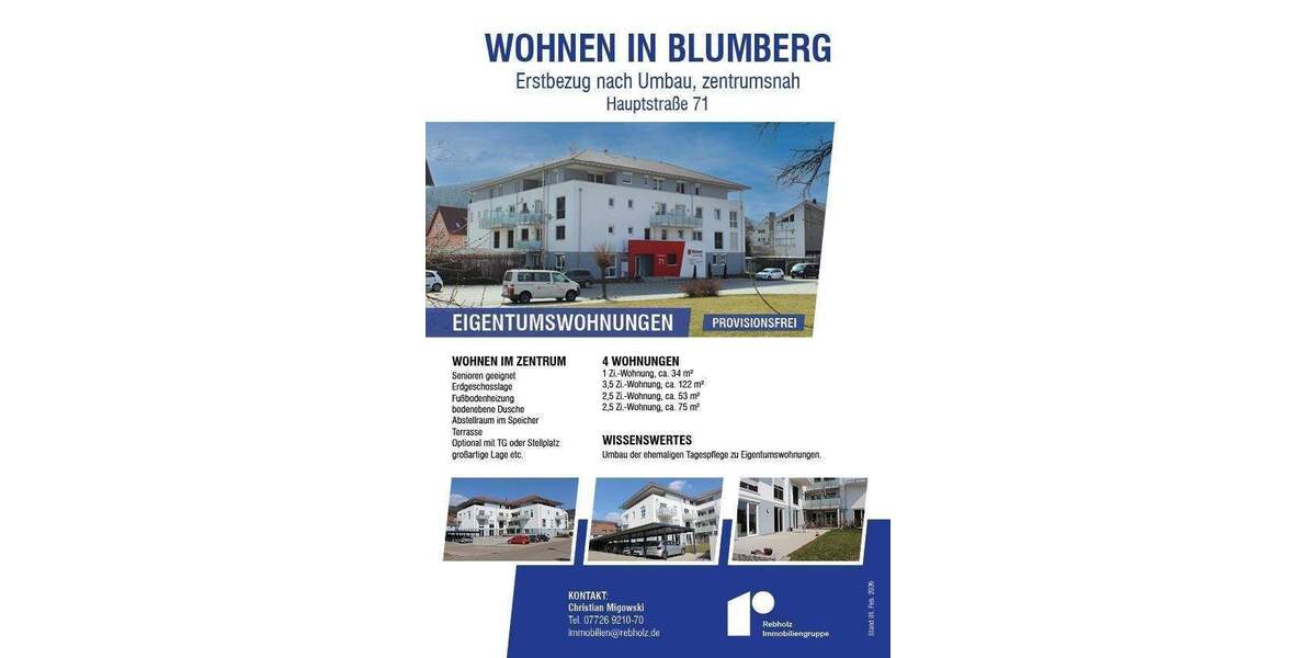 Etagenwohnung Blumberg - 2 Zimmer, 75 m&sup2;, 228.750&euro; | Angebot:25667664