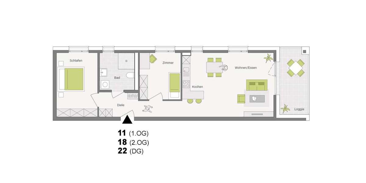 Etagenwohnung Aldingen - 3 Zimmer, 78 m&sup2;, 394.600&euro; | Angebot:23136618