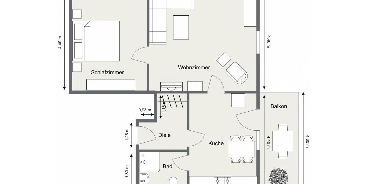 Dachgeschoßwohnung Schramberg - 2 Zimmer, 52 m&sup2;, 540&euro; | Angebot:25982354