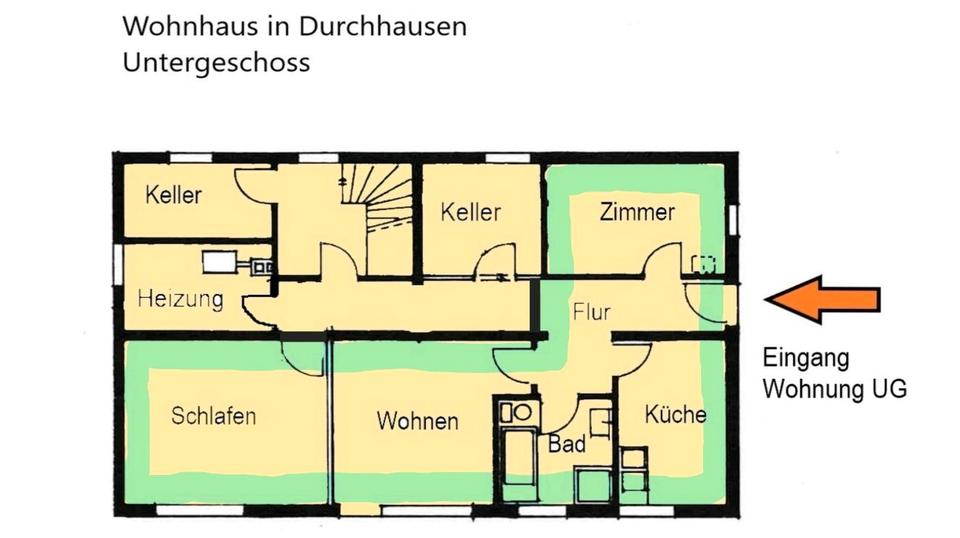 Erdgeschoßwohnung Durchhausen - 3 Zimmer, 70 m&sup2;, 450&euro; | Angebot:25982336