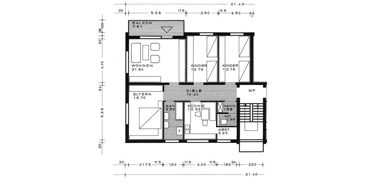 Etagenwohnung Wurmlingen - 4 Zimmer, 102 m&sup2;, 790&euro; | Angebot:25662399