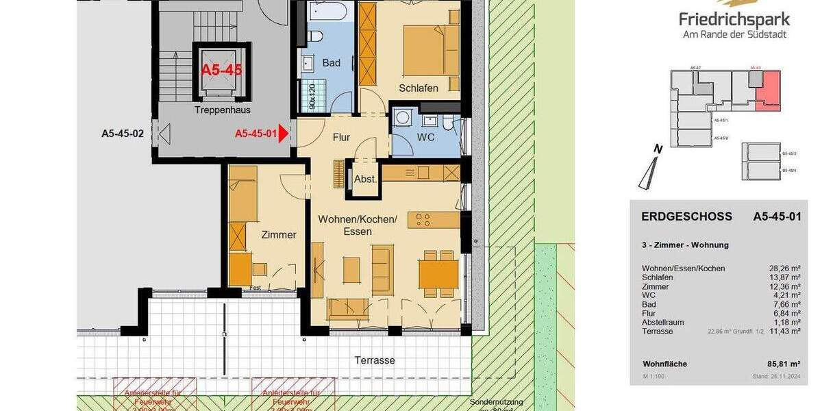 Etagenwohnung Villingen-Schwenningen Villingen - 3 Zimmer, 85 m&sup2;, 463.500&euro; | Angebot:25701428