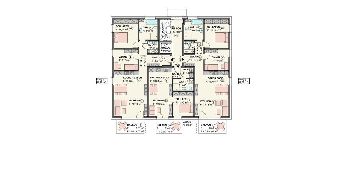 Etagenwohnung Spaichingen - 3.5 Zimmer, 82 m&sup2;, 985&euro; | Angebot:25750335