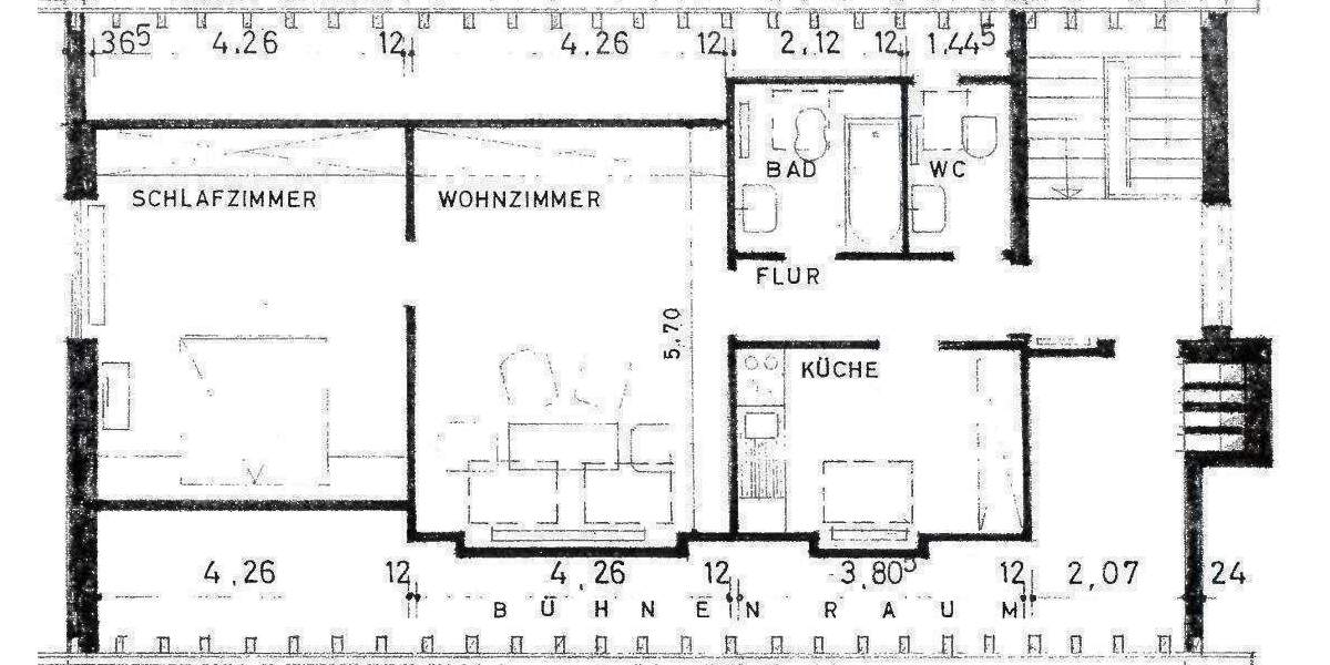 Etagenwohnung Spaichingen - 2 Zimmer, 60 m&sup2;, 149.000&euro; | Angebot:25728852