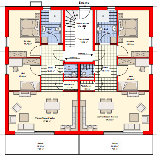 Etagenwohnung Dietingen Rotenzimmern - 3 Zimmer, 79 m&sup2;, 332.472&euro; | Angebot:25774275
