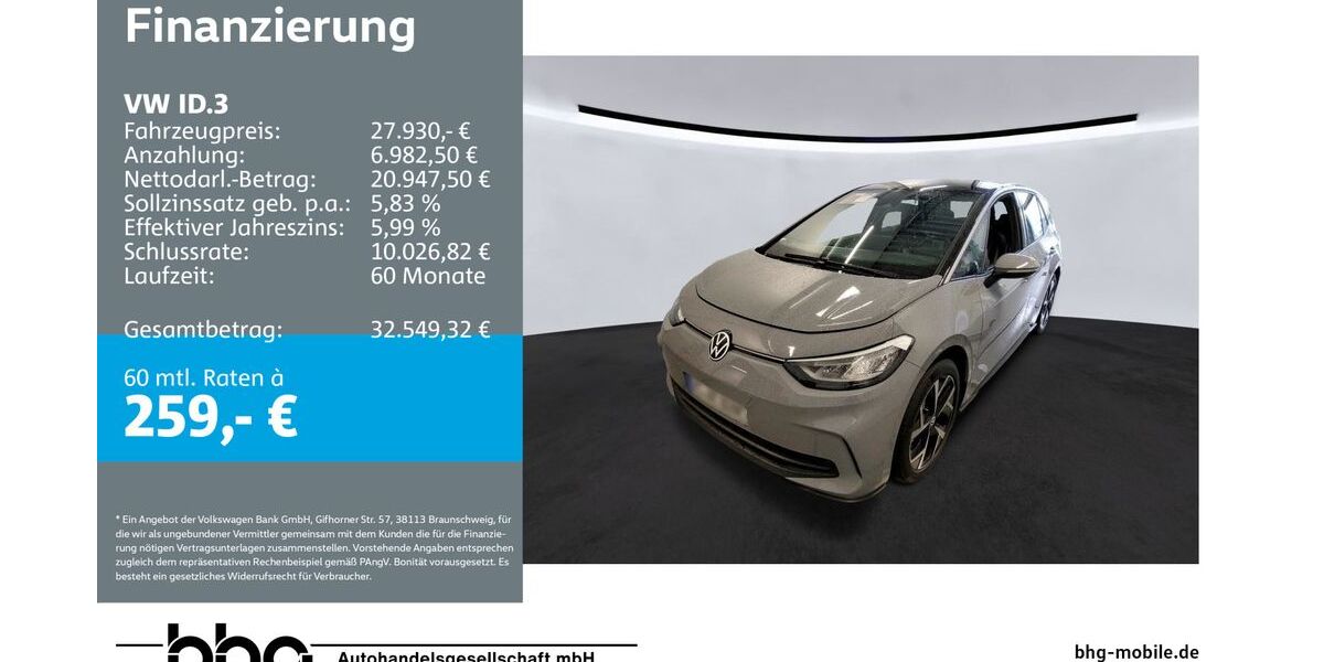 VW ID.3 51.738 km 27.930 &euro; Rottweil 78628