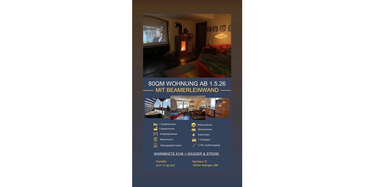 Terrassenwohnung Gosheim - 1 Zimmer, 80 m&sup2;, 810&euro; | Angebot:25255237