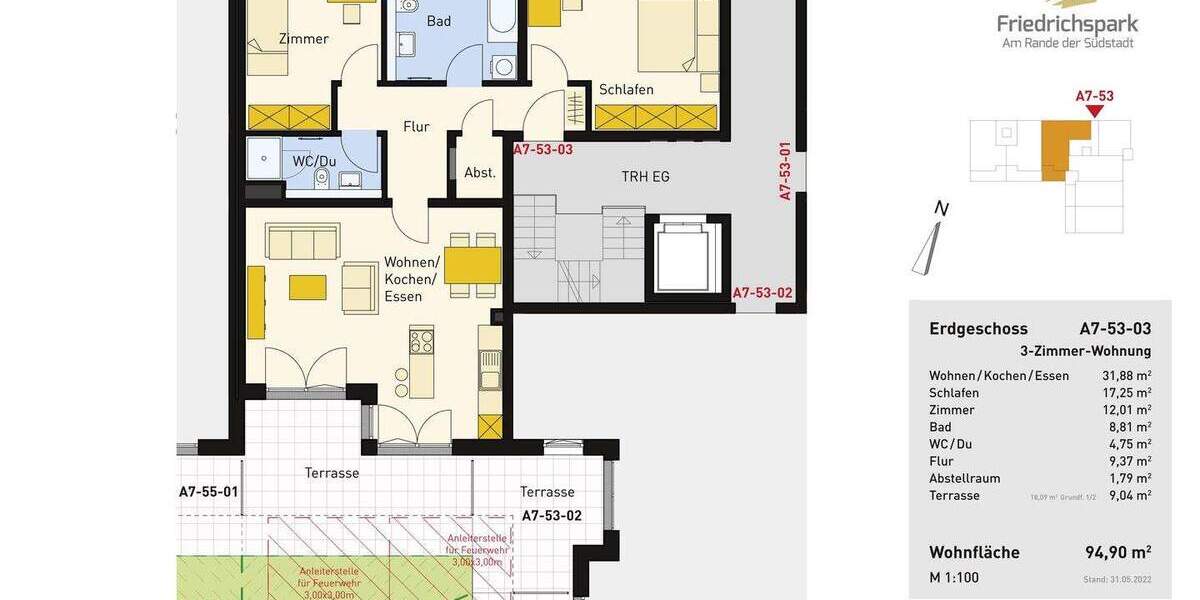 Etagenwohnung Villingen-Schwenningen Villingen - 3 Zimmer, 94 m&sup2;, 453.900&euro; | Angebot:25701412