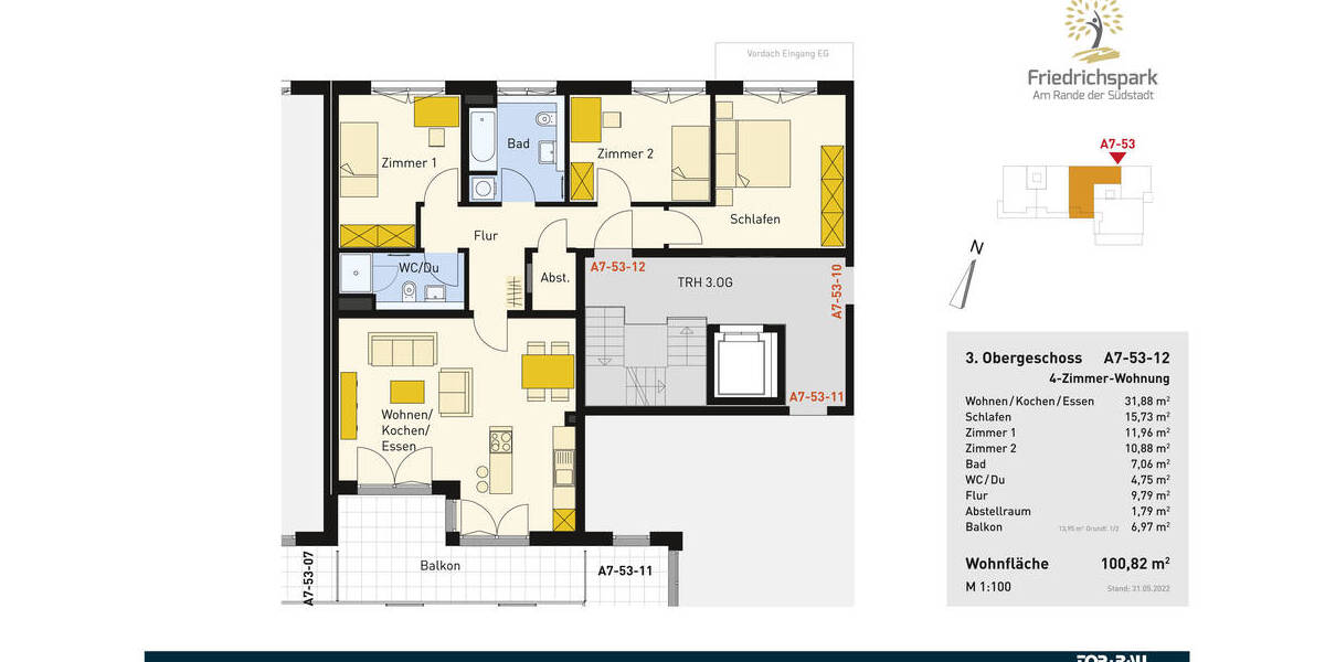 Etagenwohnung Villingen-Schwenningen Villingen - 4 Zimmer, 100 m&sup2;, 518.460&euro; | Angebot:25802028