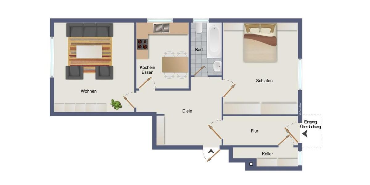 Etagenwohnung Geisingen - 2 Zimmer, 61 m&sup2;, 850&euro; | Angebot:25329977