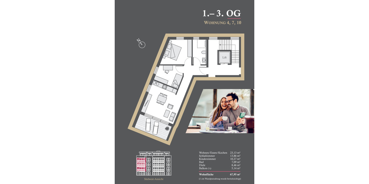 Etagenwohnung Furtwangen im Schwarzwald Stadtgebiet - 3 Zimmer, 68 m&sup2;, 330.000&euro; | Angebot:25669287