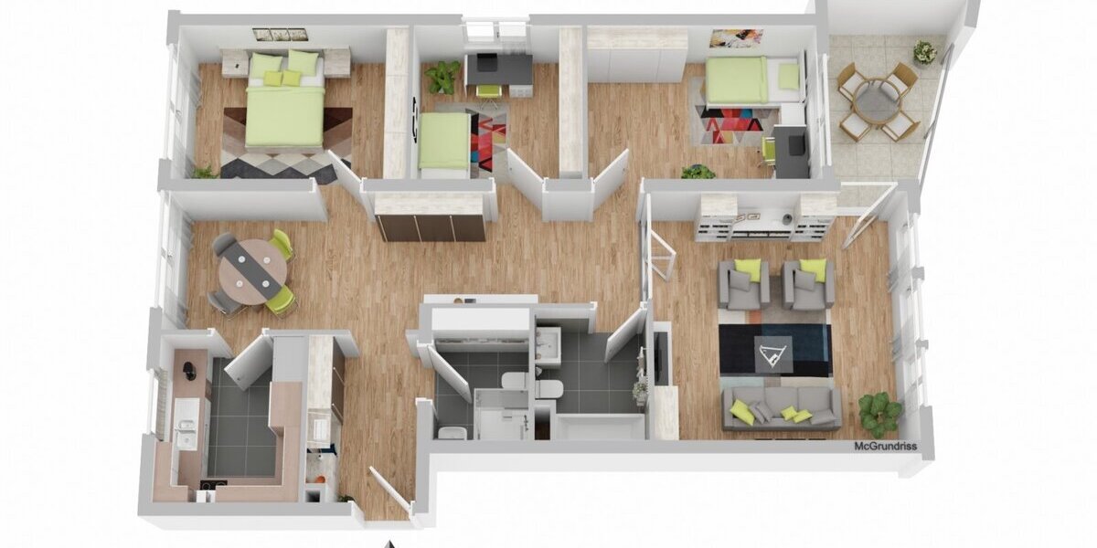 Großzügige 4,5-Zimmer-Wohnung mit Balkon, 2 Bädern & Garage in ruhiger Lage von Sulgen - Etagenwohnung Schramberg Sulgen | Angebot:26443295