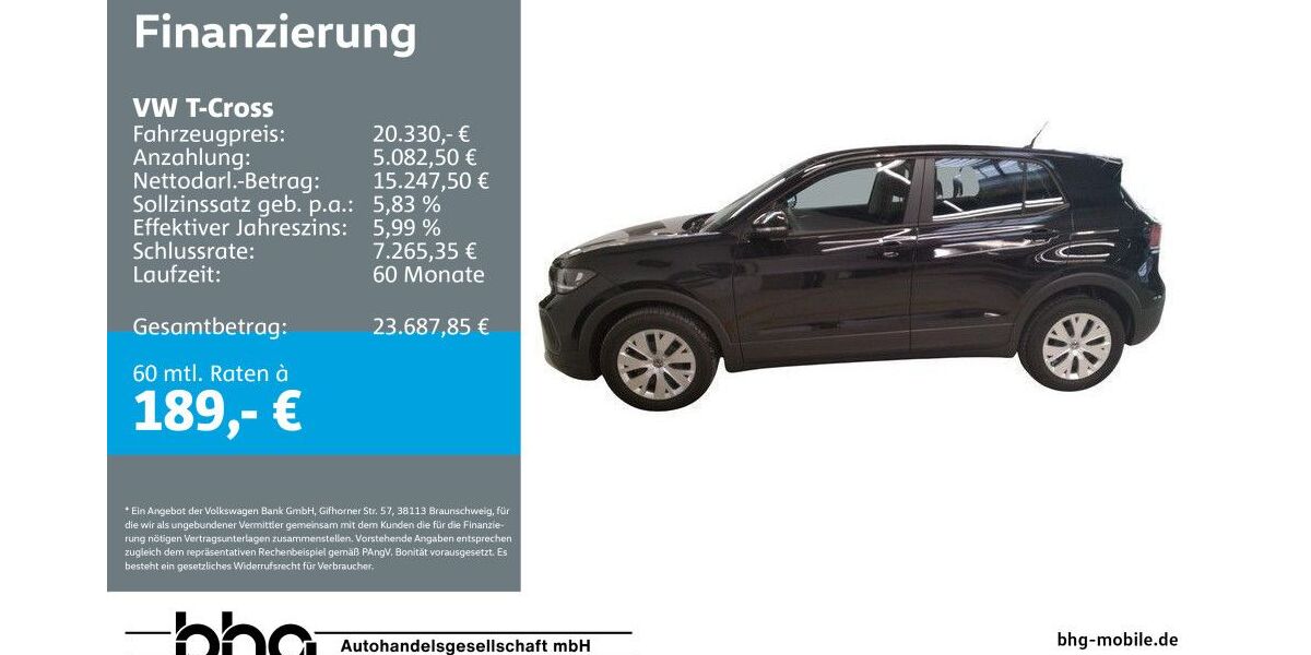 VW T-Cross 2.467 km 20.330 &euro; Rottweil 78628