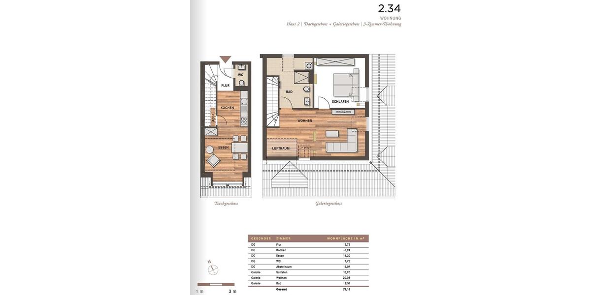 Etagenwohnung Villingen-Schwenningen Kopsbühl - 2 Zimmer, 71 m&sup2;, 895&euro; | Angebot:25783091