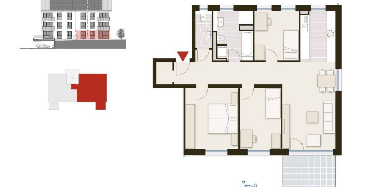 Etagenwohnung Rottweil - 4 Zimmer, 94 m&sup2;, 487.500&euro; | Angebot:26161826