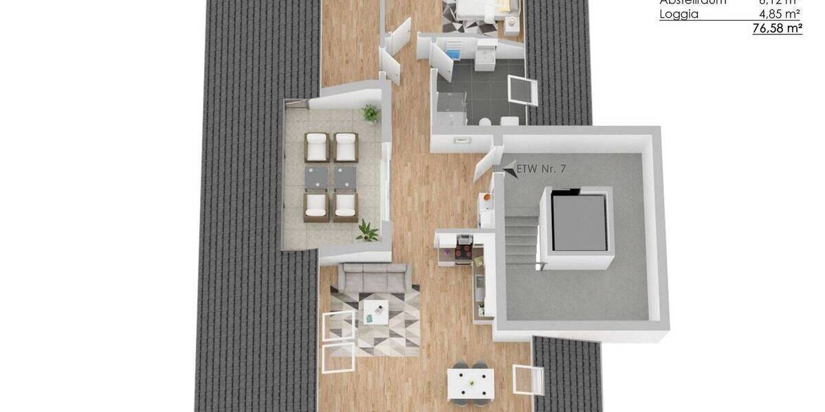 Etagenwohnung Villingen-Schwenningen Marbach - 2 Zimmer, 76 m&sup2;, 336.600&euro; | Angebot:25743164