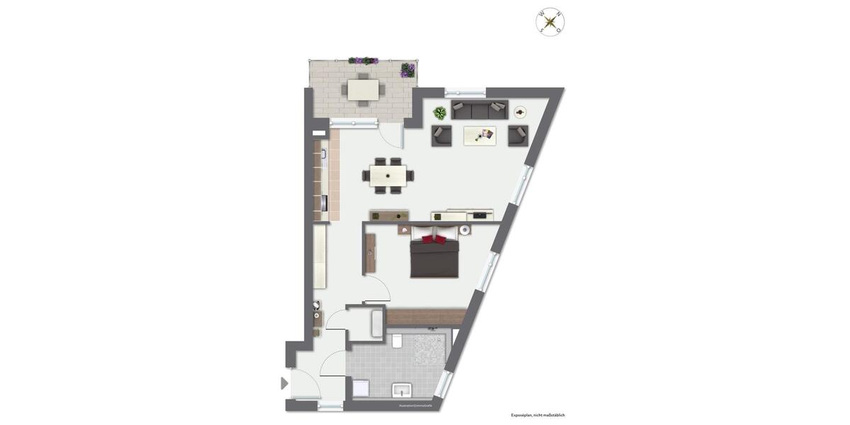 Etagenwohnung Rottweil - 2.5 Zimmer, 68 m&sup2;, 930&euro; | Angebot:26545762
