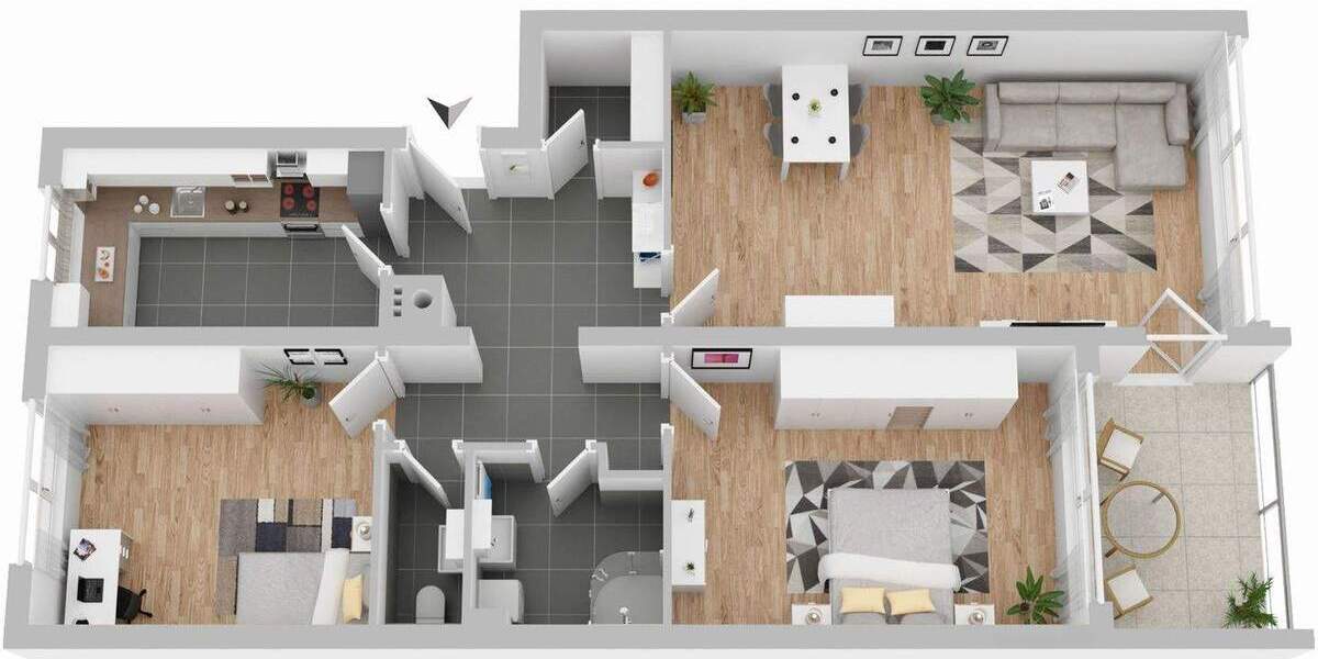 Etagenwohnung Villingen-Schwenningen Villingen - 3 Zimmer, 87 m&sup2;, 218.000&euro; | Angebot:25695904