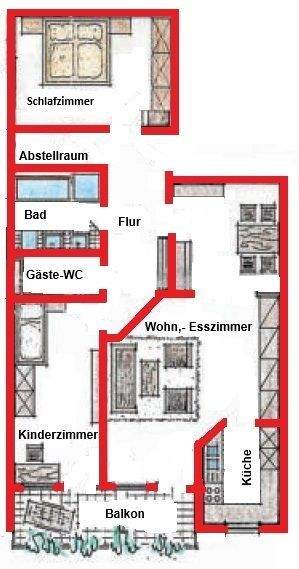 Etagenwohnung Oberndorf am Neckar Lindenhof - 3 Zimmer, 95 m&sup2;, 187.500&euro; | Angebot:25815058
