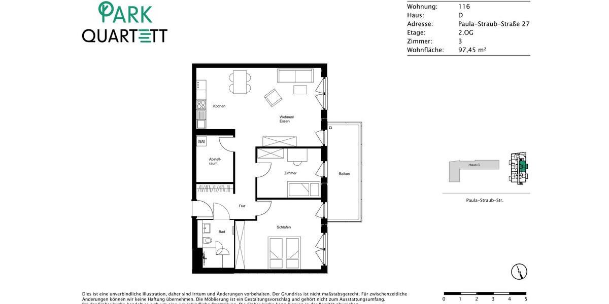 Etagenwohnung Villingen-Schwenningen Kopsbühl - 3 Zimmer, 98 m&sup2;, 1.115&euro; | Angebot:24812314