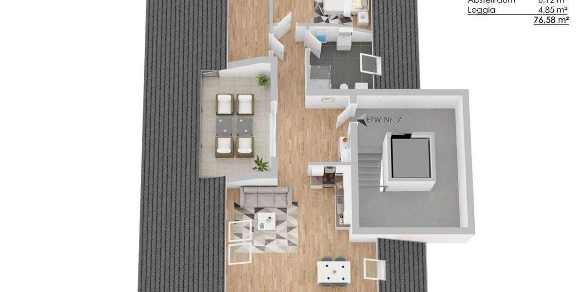 Etagenwohnung Villingen-Schwenningen Marbach - 2 Zimmer, 76 m&sup2;, 336.600&euro; | Angebot:25743179