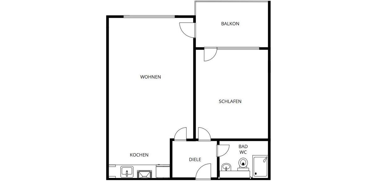 Erdgeschoßwohnung Villingen-Schwenningen Schwenningen - 2 Zimmer, 56 m&sup2;, 500&euro; | Angebot:26448419
