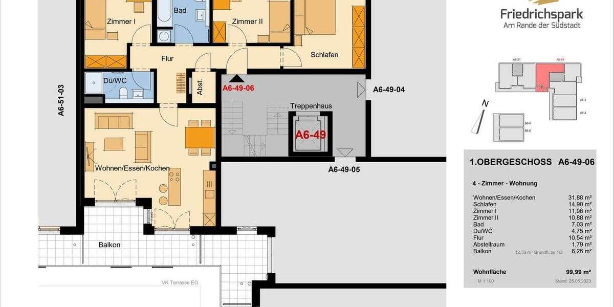 Etagenwohnung Villingen-Schwenningen Villingen - 4 Zimmer, 100 m&sup2;, 516.550&euro; | Angebot:25746133