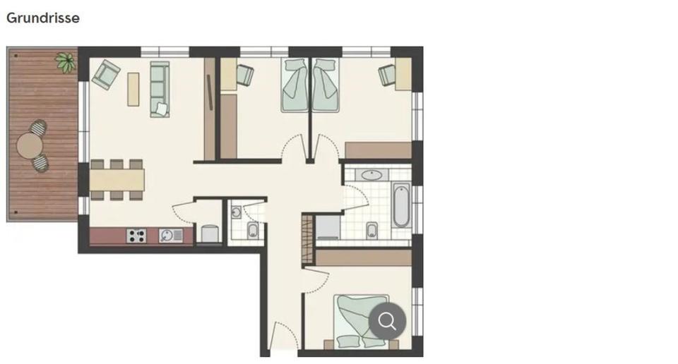 Etagenwohnung Rottweil - 4 Zimmer, 102 m&sup2;, 1.065&euro; | Angebot:25334974