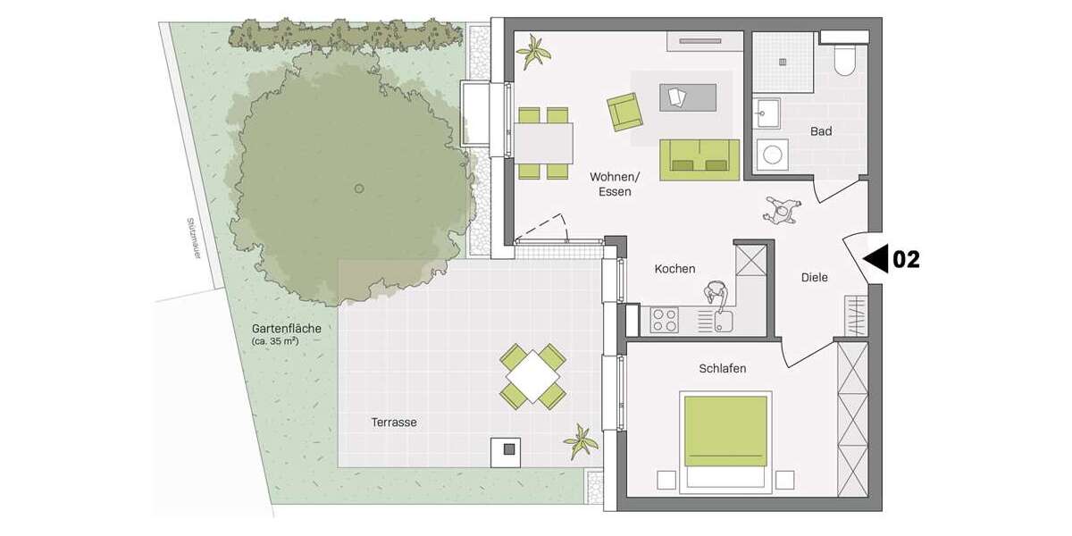 Etagenwohnung Aldingen - 2 Zimmer, 60 m&sup2;, 299.800&euro; | Angebot:22729006